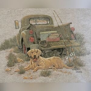 Vintage Northern Elements fly fishing classic truck outdoors scene